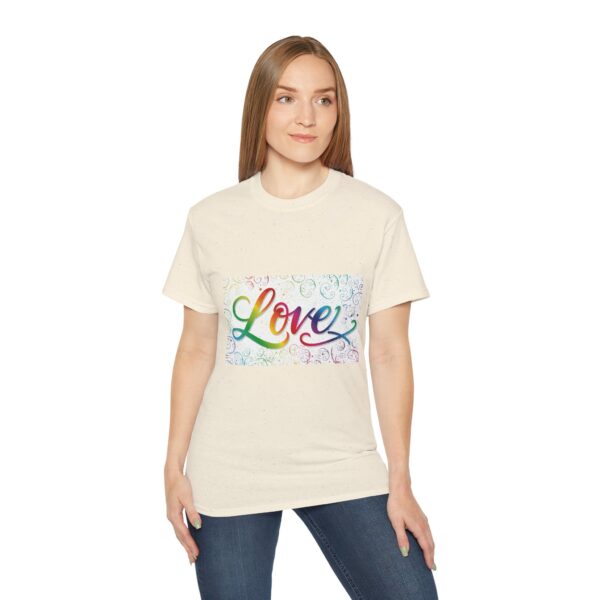 Our inspirational "Love" 'spirals' Design!! on a Christian Unisex Cotton T-Shirt, Faith Spiritual Apparel, Love Gift - Image 5