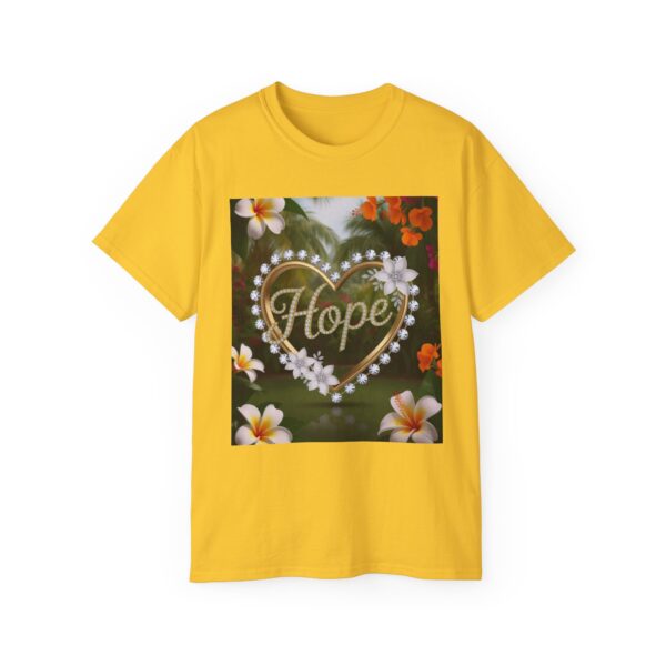 Our "Hope" Inspirational 'Diamond Ring Heart' Design Vintage Christian Faith Apparel Unisex Cotton T-Shirt, Thoughtful Quote, Philippians 4:8 - Image 2