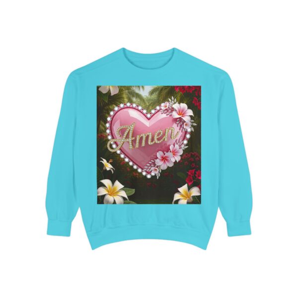 Sweatshirt Unisex Inspirational-With Our "Amen" 'Solid Pink Heart' Christian Apparel Faith-Based Gospel Comfort Philippians 4:8 Gift Jumper - Image 16