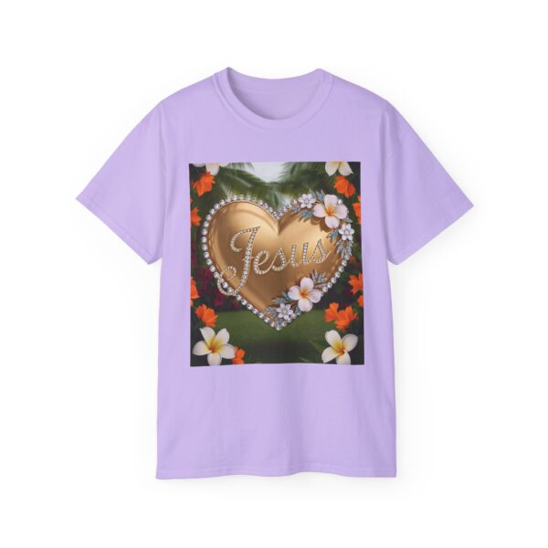 Our inspirational "Jesus" 'Diamond Ring-Solid Gold Heart' Design! on a Christian Unisex Cotton T-Shirt, Faith Spiritual Apparel, Love Gift - Image 25