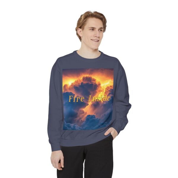 Sweatshirt Unisex Inspirational with our 'Storm Light' "Fire Inside" design! Beauty of Creation Tropical Storm, Jumper, Gift Nature Lovers - Image 26
