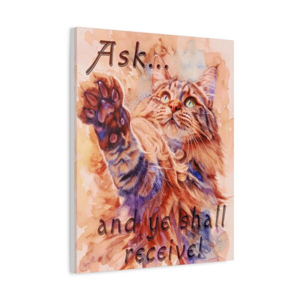 Inspirational Wall Art Canvas, "Ask ...and ye shall receive" Maine Coon Cat asking for a treat! Christian Home Decor, Uplifting Religious Gift, Faith-Based Artwork - Image 7