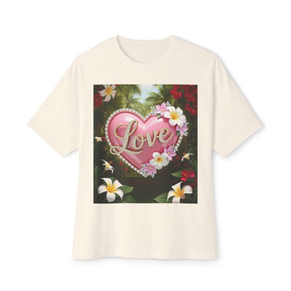 Our Inspirational "Love" 'Solid Pink Heart' Design! Boxy T-Shirt Christian Faith Apparel Unisex Cotton Tee, Oversized Boxy Top T-shirt - Image 6