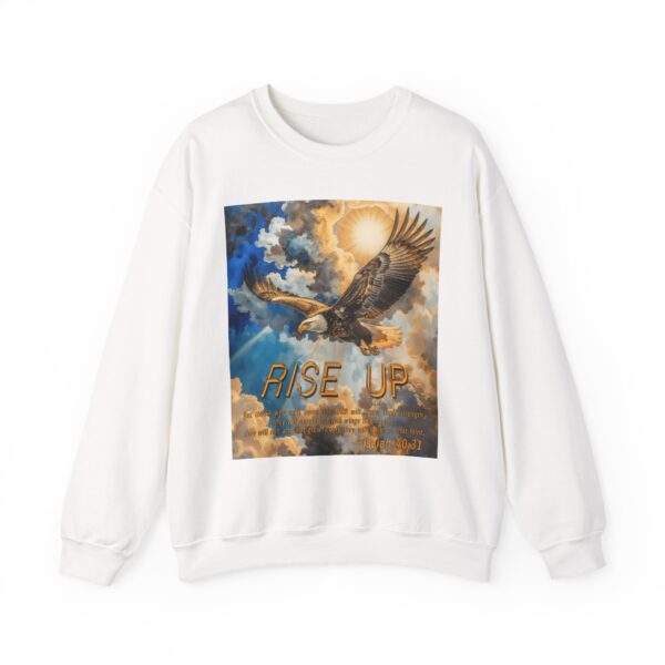 Crewneck Sweatshirt-with our "RISE UP" 'soaring eagle' design with Isaiah 40:31! Vintage Inspired Faith Apparel, Gospel Fashion Unisex Heavy - Image 4
