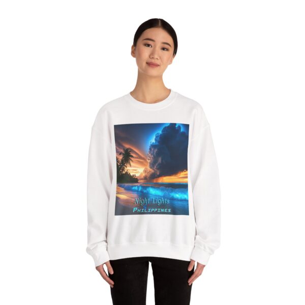 Crewneck Sweatshirt with our "Night Lights-Philippines" design! Tropical Beach Beauty of Creation Inspirational Sweatshirt Unisex - Image 5