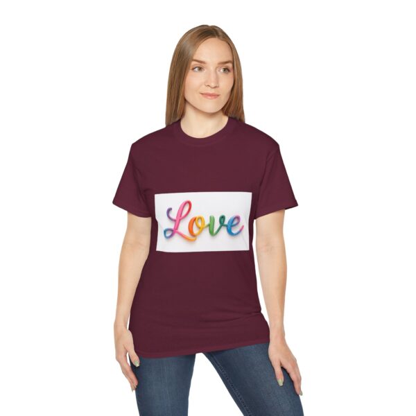 Our inspirational "Love" Design!! on a Christian Unisex Cotton T-Shirt, Faith Spiritual Apparel, Love Gift - Image 10