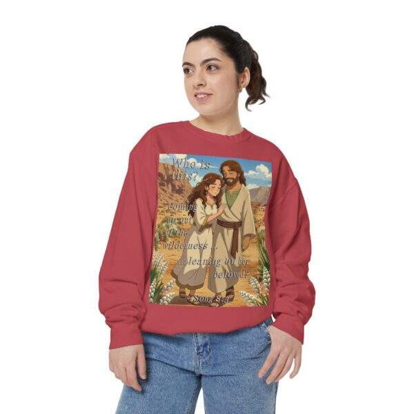Sweatshirt Unisex Inspirational-with our "Who is this?" from Song of Solomon 8:5 design in ANIME style! Faith Apparel Gospel Fashion Jumper, Pullover - Image 4