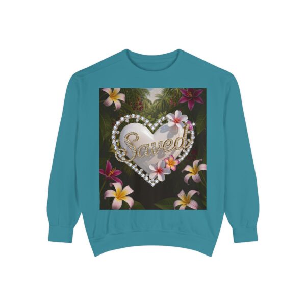 Sweatshirt Unisex with our Inspirational "Saved" 'Pure White Heart' Design! Faith Apparel Gospel Fashion Jumper, Pullover - Image 23