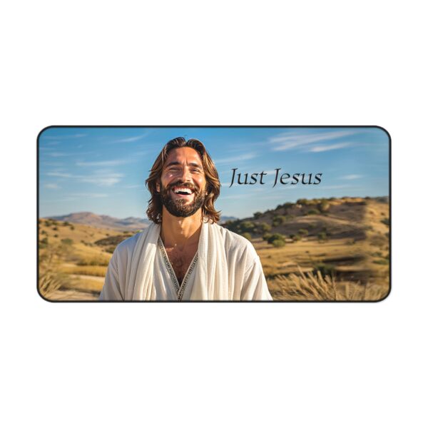 Inspirational Desk Mat with our "Just Jesus" Design. Mouse Pad, Office Decor Desk Accessory, Gaming Pad, Computer Mat, Non-Slip - Image 6