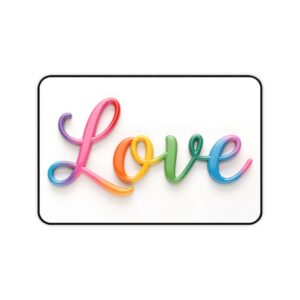 Inspirational Desk Mat with our "Love" Design. Mouse Pad, Office Decor Desk Accessory, Gaming Pad, Computer Mat, Non-Slip