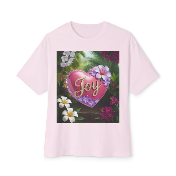 Our Inspirational "Joy" 'Solid Pink Heart' Design! Boxy T-Shirt Christian Faith Apparel Unisex Cotton Tee, Oversized Boxy Top T-shirt - Image 3