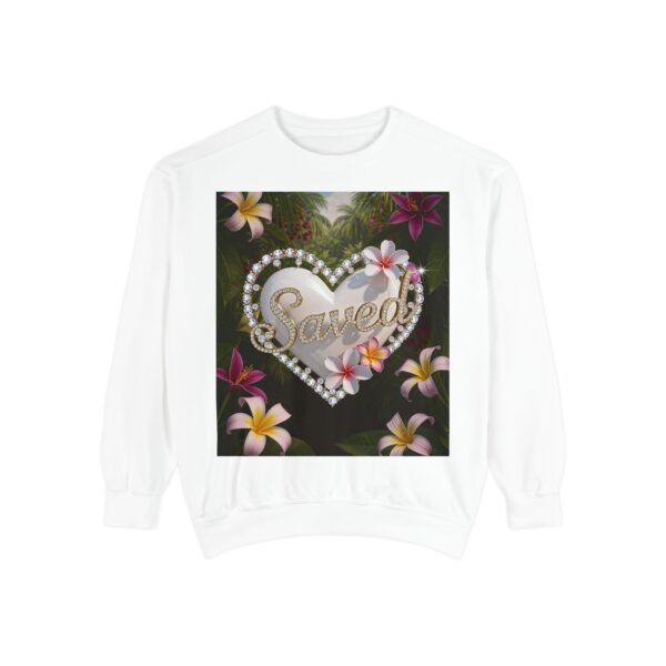 Sweatshirt Unisex with our Inspirational "Saved" 'Pure White Heart' Design! Faith Apparel Gospel Fashion Jumper, Pullover - Image 11