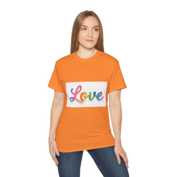 Our inspirational "Love" Design!! on a Christian Unisex Cotton T-Shirt, Faith Spiritual Apparel, Love Gift - Image 8