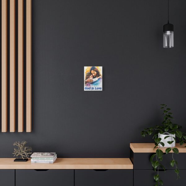 Inspirational Wall Art Canvas, "God is Love" Jesus hugging a small girl! Christian Home Decor, Uplifting Religious Gift, Faith-Based Artwork - Image 3