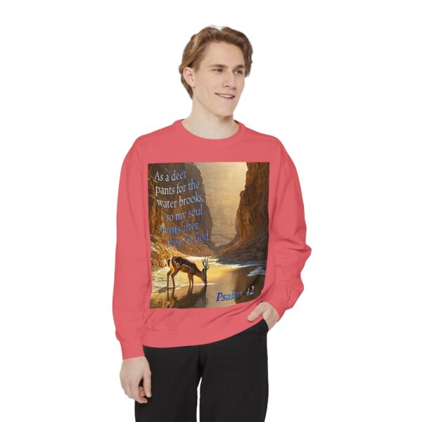 Sweatshirt Unisex with our inspirational Psalm 42 'As a Deer Pants' design! Faith Apparel Gospel Fashion Jumper, Pullover - Image 42