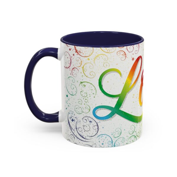 Our inspirational "Love" 'spirals' Ceramic Accent Coffee Mug Design is Perfect for Wedding Gifts, Inspirational Decor - Image 7