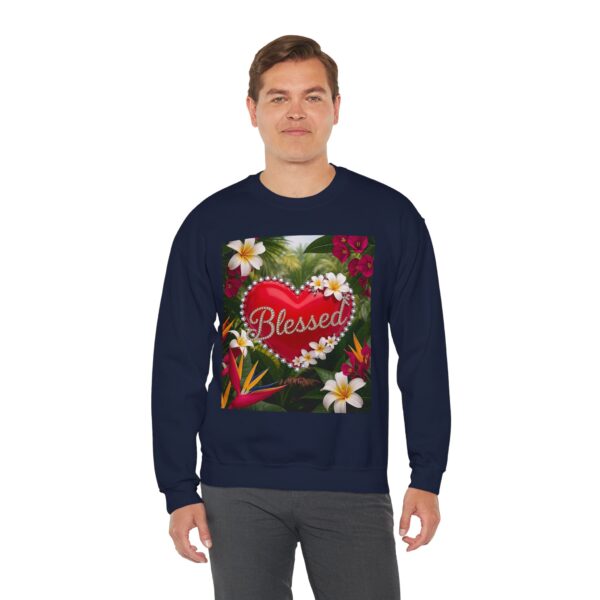 Crewneck Sweatshirt-with our Inspirational "Blessed" 'Solid Red Heart' Design!! Vintage Inspired Faith Apparel, Gospel Fashion Unisex Heavy - Image 18