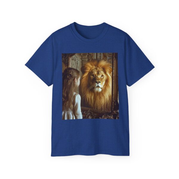 Our 'Lion in the Mirror' Inspirational Design Christian Faith Apparel Unisex Cotton T-Shirt Vintage, Lion of Judah and Aslan-Inspired Gift - Image 19