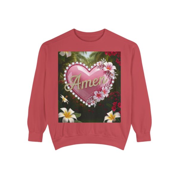 Sweatshirt Unisex Inspirational-With Our "Amen" 'Solid Pink Heart' Christian Apparel Faith-Based Gospel Comfort Philippians 4:8 Gift Jumper - Image 30