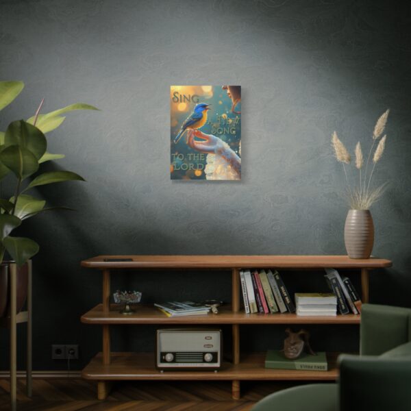 Inspirational matte Canvas Wall Art, 'Song Bird' "Sing a new song" design, Christian Home Decor, Uplifting Faith-Based Artwork, Psalm 96:1 - Image 6