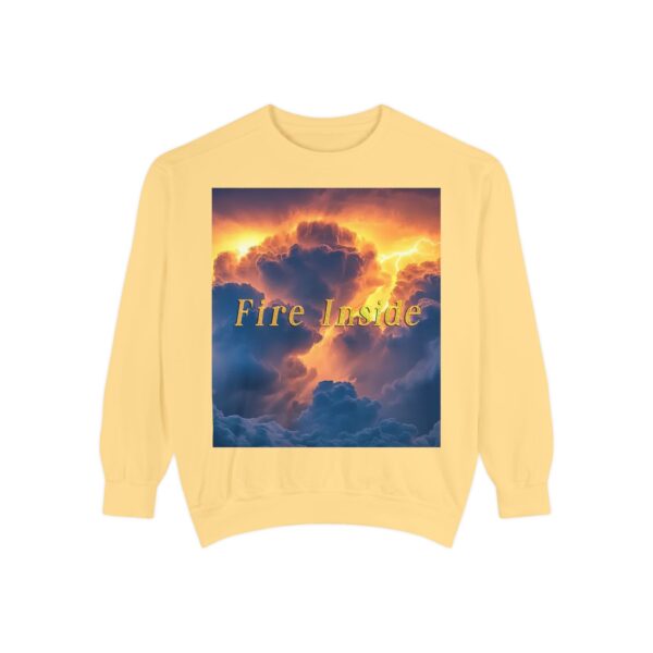 Sweatshirt Unisex Inspirational with our 'Storm Light' "Fire Inside" design! Beauty of Creation Tropical Storm, Jumper, Gift Nature Lovers - Image 8