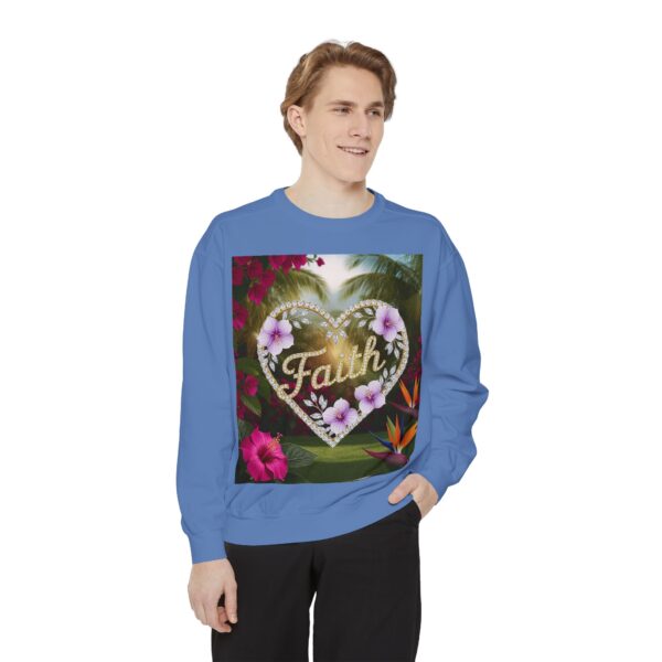Sweatshirt Unisex Inspirational "Faith" 'Diamond Ring Heart' Christian Virtues Uplifting Faith-Based Apparel Gospel Encouragement Comfort - Image 3