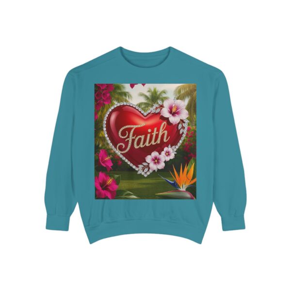 Sweatshirt Unisex Inspirational-With our "FAITH" 'Solid Red Heart' design! Beauty of Creation Tropical Beach Comfort, Jumper, Gift - Image 13