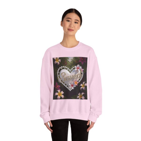Crewneck Sweatshirt-with our Inspirational "Saved" 'Pure White Heart' Design!! Vintage Inspired Faith Apparel, Gospel Fashion Unisex Heavy - Image 20