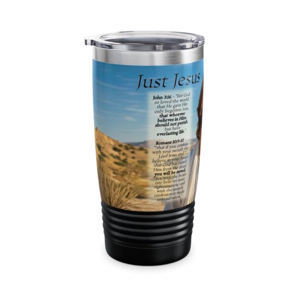 Our inspirational "Just Jesus" and Verses on Salvation Design Tumbler | 20oz Inspirational Travel Mug, Motivational Drinkware, Perfect for Gifting - Image 12