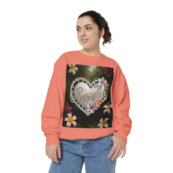 Sweatshirt Unisex with our Inspirational "Saved" 'Pure White Heart' Design! Faith Apparel Gospel Fashion Jumper, Pullover - Image 14