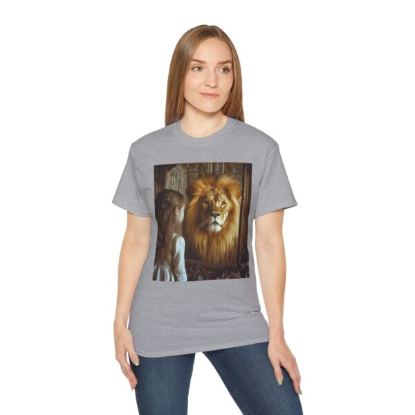 Our 'Lion in the Mirror' Inspirational Design Christian Faith Apparel Unisex Cotton T-Shirt Vintage, Lion of Judah and Aslan-Inspired Gift - Image 6