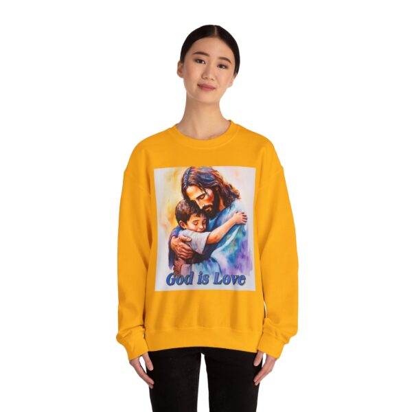 Crewneck Sweatshirt-with our "God is Love" series with Jesus hugging a young boy! Inspirational Biblical Vintage Inspired Gift - Image 10