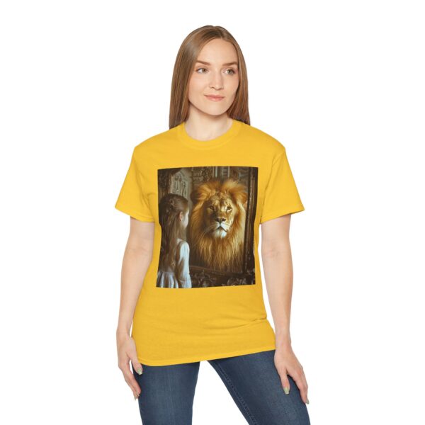 Our 'Lion in the Mirror' Inspirational Design Christian Faith Apparel Unisex Cotton T-Shirt Vintage, Lion of Judah and Aslan-Inspired Gift - Image 12