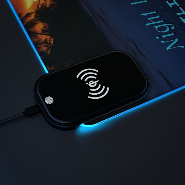 LED + Wireless Charger Gaming Mouse Pad with 'Night Lights-Philippines' Design, Gaming Desk Accessory Tech Gift Home Office Gamer Essentials - Image 6