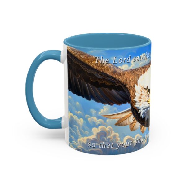 Our inspirational 'Soaring Eagle' and Psalm 103:5 'your youth is renewed like the eagles' design Ceramic Accent Coffee Mug Design is Perfect for Wedding Gifts, Inspirational Decor - Image 35