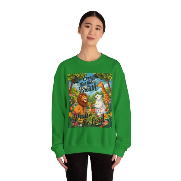 Crewneck Sweatshirt with our inspirational "Let Everything that has Breath Praise the Lord!" Design! Vintage Inspired Faith Apparel, Gospel Fashion Unisex Heavy - Image 16