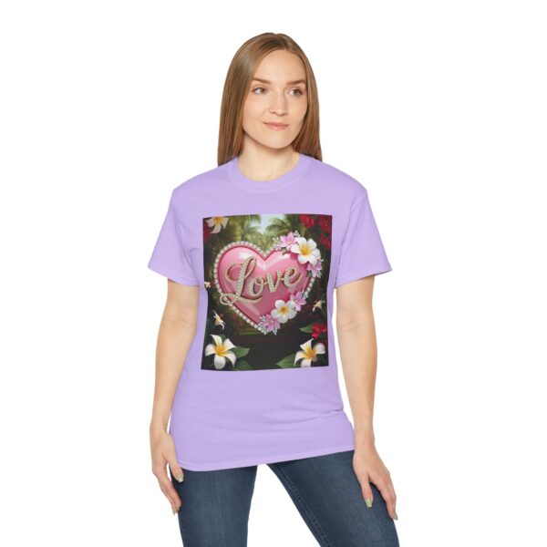 Our inspirational "Love" 'Solid Pink Heart' Design! on a Christian Unisex Cotton T-Shirt, Faith Spiritual Apparel, Love Gift - Image 26