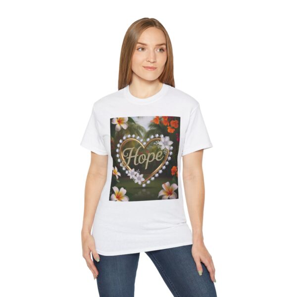 Our "Hope" Inspirational 'Diamond Ring Heart' Design Vintage Christian Faith Apparel Unisex Cotton T-Shirt, Thoughtful Quote, Philippians 4:8 - Image 6