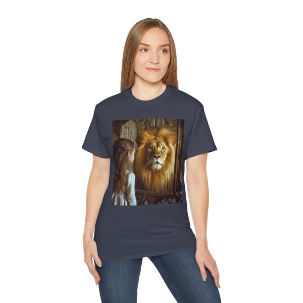 Our 'Lion in the Mirror' Inspirational Design Christian Faith Apparel Unisex Cotton T-Shirt Vintage, Lion of Judah and Aslan-Inspired Gift - Image 22
