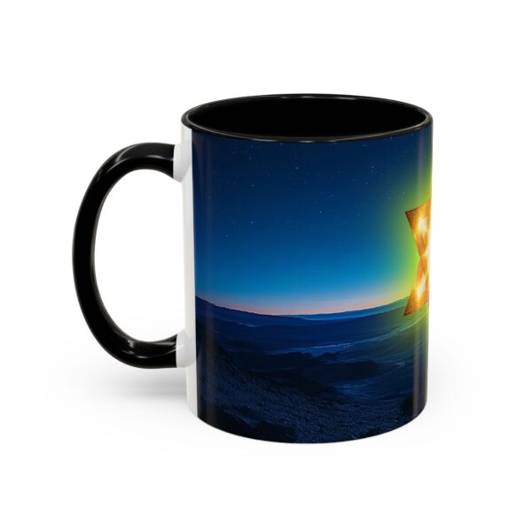 Our inspirational 'Star of David over Israel' Ceramic Accent Coffee Mug Design is Perfect for Wedding Gifts, Inspirational Decor - Image 3