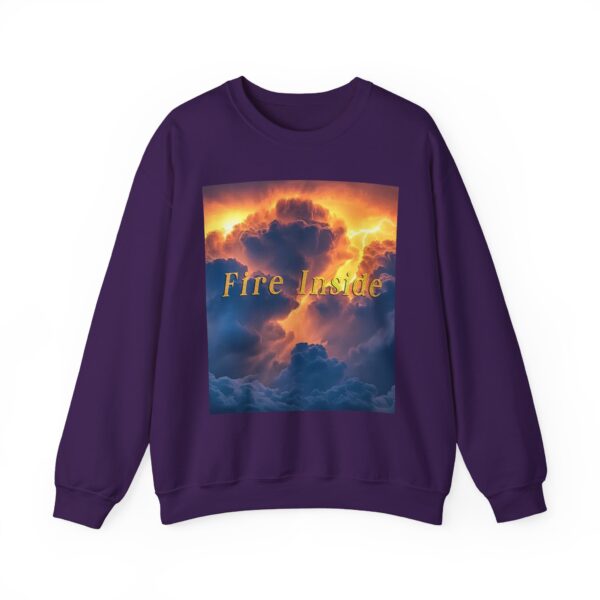 Crewneck Sweatshirt with our 'Storm Light' "Fire Inside" design! Beauty of Creation Tropical Storm Inspirational Sweatshirt Unisex - Image 43