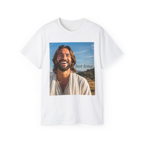Our inspirational "Just Jesus" Design!! on a Christian Unisex Cotton T-Shirt, Faith Spiritual Apparel, Love Gift - Image 3