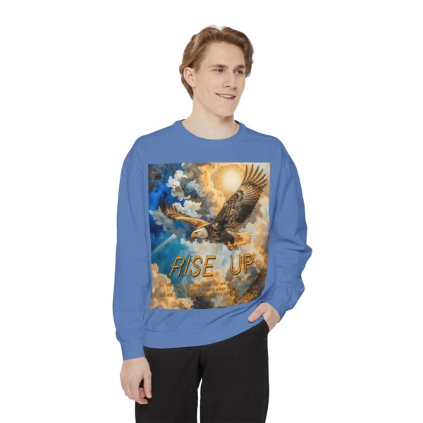 Sweatshirt Unisex Inspirational-with our "RISE UP" 'soaring eagle' design with Isaiah 40:31! Faith Apparel Gospel Fashion Jumper, Pullover - Image 29