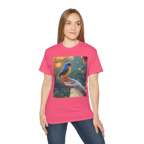 Our 'Song Bird' "Sing a New Song" Inspirational Christian Unisex Cotton T-Shirt, Faith Spiritual Apparel, Gift for Christians - Image 29