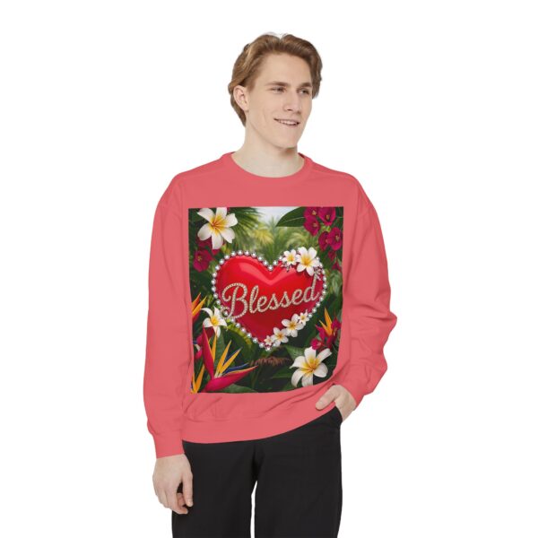 Sweatshirt Unisex with our Inspirational "Blessed" 'Solid Red Heart' Design!! Faith Apparel Gospel Fashion Jumper, Pullover - Image 42