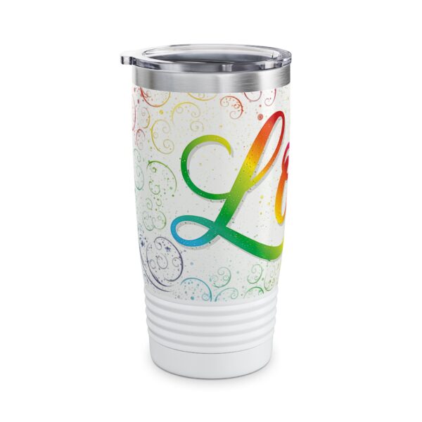 Our inspirational "Love" 'spirals' Design Tumbler | 20oz Inspirational Travel Mug, Motivational Drinkware, Perfect for Gifting - Image 4