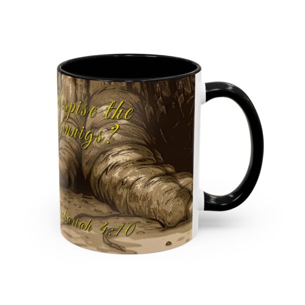 Our inspirational  'Day of Small Beginnings' from Zech 4:10 Ceramic Accent Coffee Mug Design is Perfect for Wedding Gifts, Inspirational Decor - Image 2