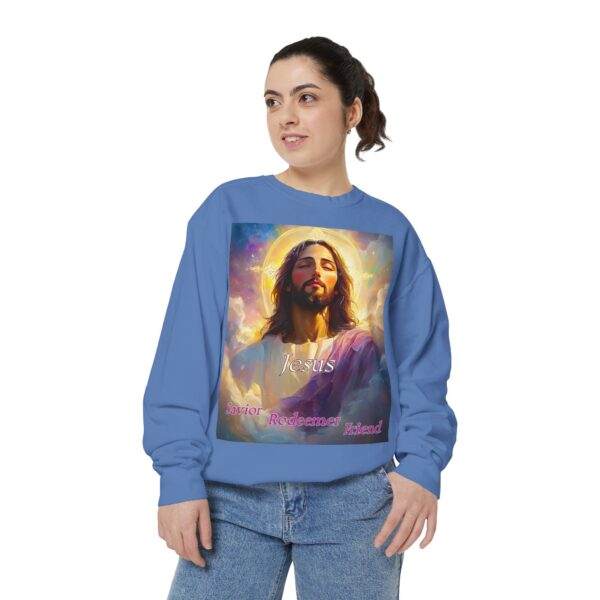 Sweatshirt Unisex our inspirational 'Jesus: Savior, Redeemer, Friend' design! Faith Apparel Gospel Fashion Jumper, Pullover - Image 31