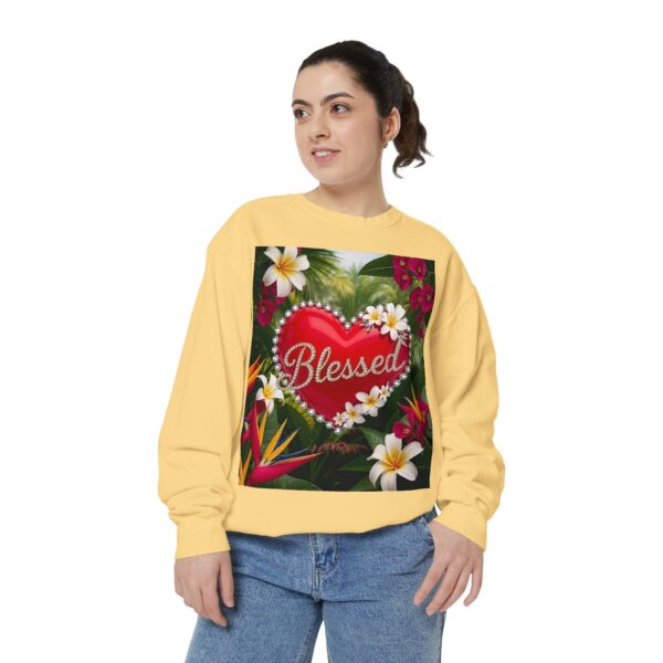 Sweatshirt Unisex with our Inspirational "Blessed" 'Solid Red Heart' Design!! Faith Apparel Gospel Fashion Jumper, Pullover - Image 16