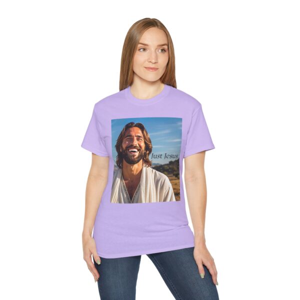 Our inspirational "Just Jesus" Design!! on a Christian Unisex Cotton T-Shirt, Faith Spiritual Apparel, Love Gift - Image 24